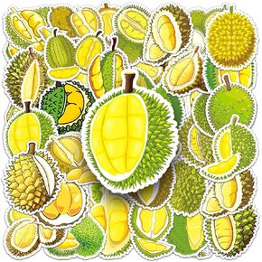 50pcs Durian Stickers,Durian Stickers for Laptop,Lovely Boy and Girl Stickers Water Bottle Phone Luggage Bicycle Cup Bike Skateboard Decal for Kids Teens Waterproof Stickers