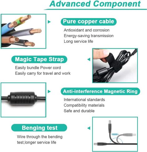 HKY 19V 6.32A 120W AC ADAPTER متوافق مع MINISFORUM UM690 UM690S فينوس سلسلة AMD RYZEN 9 MINI MICRO PC 6900HX RADEON 680M SOY-1900630-410-B PRICENT PROCITIONAR in Kuwait