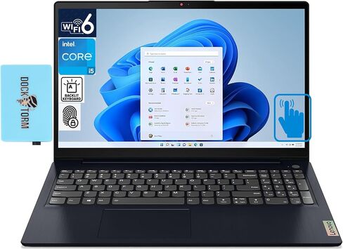 Lenovo Ideapad 3 15.6 "FHD Touchscreen Captop (10-Core Intel I5-1235U ، 40 جيجابايت من ذاكرة الوصول العشوائي ، 1 تيرابايت PCIE SSD ، Intel Iris XE ، Backlit KYB ، FP Reader ، WiFi 6 ، Bluetooth 5.2 ، SD Reader ، Win 11 Pro) W/Dkz مَركَز in Kuwait
