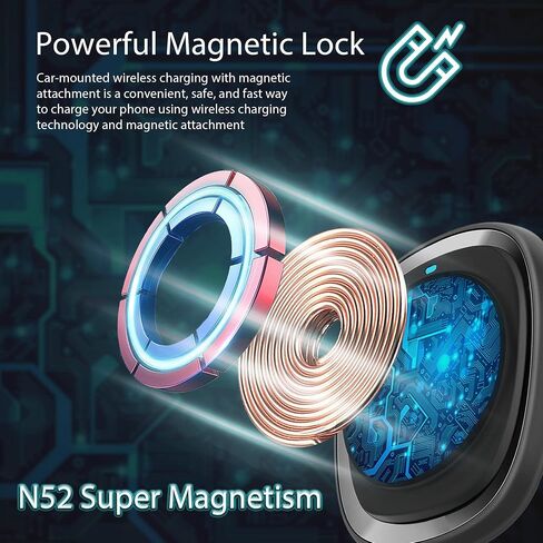 MAGNECT Wireless Car Charger Mount for Magsafe iPhone 15/15 Plus/15 Pro Max/14/14 Plus/14 Pro Max/13/13 Pro Max/12/21 حامل هاتف السيارة in Kuwait