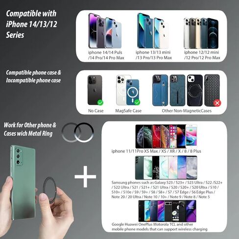 MAGNECT Wireless Car Charger Mount for Magsafe iPhone 15/15 Plus/15 Pro Max/14/14 Plus/14 Pro Max/13/13 Pro Max/12/21 حامل هاتف السيارة in Kuwait