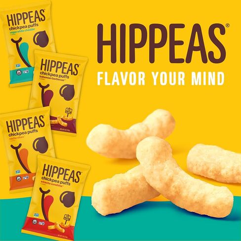 Hippeas Chickpea Puffs, Bold & Spicy Variety Pack: Barbecue, Sriracha, 0.8 Ounce (Pack of 18), 3g Protein, 2g Fiber, Vegan, Gluten-Free, Crunchy, Plant Protein Snacks in Saudi Arabia