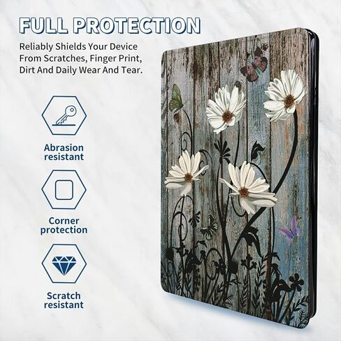 بالنسبة إلى IPAD Pro 11 Inch Case 2024 (M4) 360 ، فإن الدقة التناوب ، غطاء ذكي مع Auto Wake/Sleep Case لـ iPad Pro 11 Inch 5th Generation 2024 - Floral Flower in Kuwait