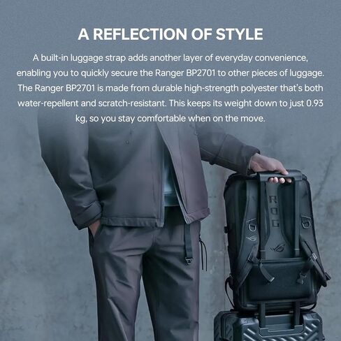 ASUS ROG RANGER BP2701 Gaming backpack, up to 17.3 laptop storage, Built-in luggage strap, Designed for Daily Convenience in Kuwait