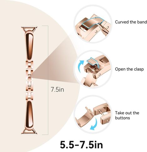 Lysandra متوافق مع Spade & Co Health Smartwatch 4 ، معصم معصم رائع من الفولاذ المقاوم للصدأ ، وحزام بديل أنيق متوافق مع Spade & Co Health Smartwatch 4 / 22mm Lug Watch in Kuwait