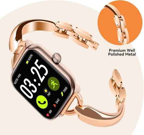 Lysandra متوافق مع Spade & Co Health Smartwatch 4 ، معصم معصم رائع من الفولاذ المقاوم للصدأ ، وحزام بديل أنيق متوافق مع Spade & Co Health Smartwatch 4 / 22mm Lug Watch in Kuwait