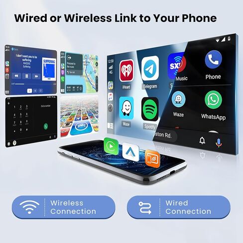 Hikity Android Car Stereo لـ Toyota Sienna 2004-2010 Radio 2+64g 9 بوصة شاشة اللمسات Carplay Android Auto Support WiFi Bluetooth FM EQ Camera in Kuwait