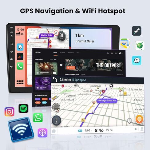 Hikity Android Car Stereo لـ Toyota Sienna 2004-2010 Radio 2+64g 9 بوصة شاشة اللمسات Carplay Android Auto Support WiFi Bluetooth FM EQ Camera in Kuwait