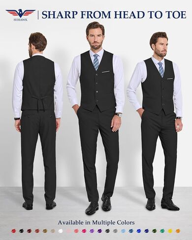 Men's 2-Piece Suit, Vest Pants Set for Men, Fashion Waistcoat with Tie for Wedding, Prom, Homecoming, Business in Saudi Arabia