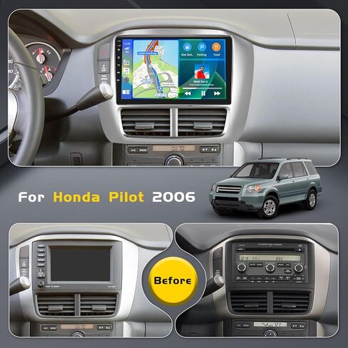 4+64g inefala لـ Honda Pilot 2006-2008 Android Car Radio Stereo مع Carplay Android Auto ، شاشة لمس عالية الدقة 9 بوصة مع GPS wifi BT5.0 FM/RDS 32EQ SWC Camera Camera Camer in Kuwait