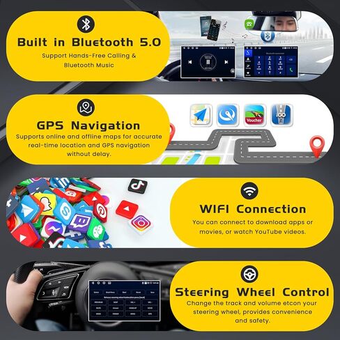 4+64g inefala لـ Honda Pilot 2006-2008 Android Car Radio Stereo مع Carplay Android Auto ، شاشة لمس عالية الدقة 9 بوصة مع GPS wifi BT5.0 FM/RDS 32EQ SWC Camera Camera Camer in Kuwait