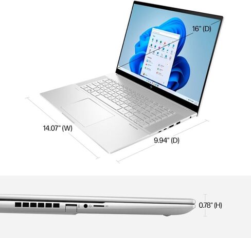 HP 2023 Envy 16 "Loces Screenen Gaming Laptop ، Geforce RTX 4060 ، 13th Gen 14-Core Intel I9-13900H ، 16:10 WQXGA (2560 × 1600) Display ، 32GB DDR5 5200MHz RAM ، 2TB SSD ، Backlit KB ، Thunderbolt 4 ، Win11 in Saudi Arabia