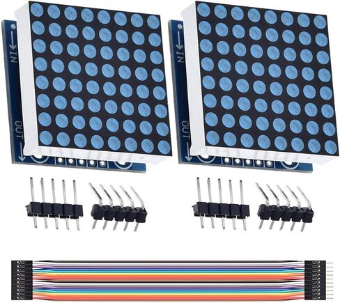 2Pack MAX7219 8x8 Dot Matrix Single Blue Light MCU Control LED Display Module for Arduino, Raspberry Pi with Dupont Cable in Saudi Arabia