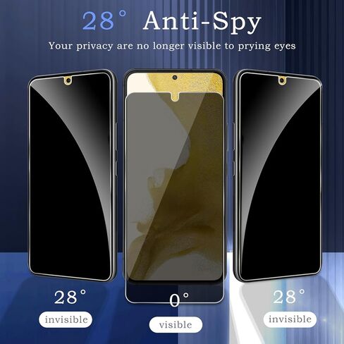 2 حزمة شاشة شاشة الخصوصية لـ Samsung Galaxy S22 Plus ، فيلم زجاجي مضاد للتجسس ، صلابة 9H ، حماية حافة الترقية ، التثبيت السهل ، خالية من الفقاعة ، ودية للحالة in Kuwait