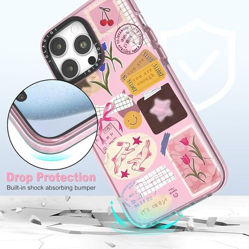 Case for iPhone 16 Plus ، Pink Pink Art Collage Print Kawaii Design Girly Aealthetic Cartoon Pattern for Women Girls Teens Soft TPU Phone Case ، 6.7 " in Saudi Arabia