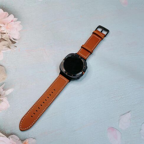 YEEJOK Compatible for Samsung Galaxy Watch Ultra Bands 47mm, Soft Breathable Sport Silicone + Leather Watch Straps Replacement for 2024 Galaxy Watch 7 Ultra Bands No Gap Men Women in Kuwait