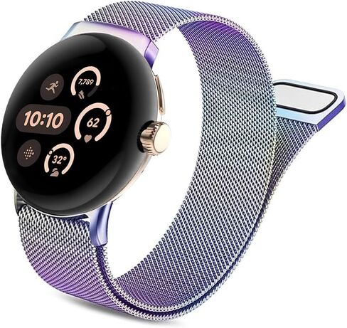 Compatible for Google Pixel Watch 3 45mm Band, Stainless Steel Metal Strap Adjustable Replacement, Men Women Mesh Loop Magnetic Wristband for Google Pixel Watch 3 45mm 2024 in Saudi Arabia
