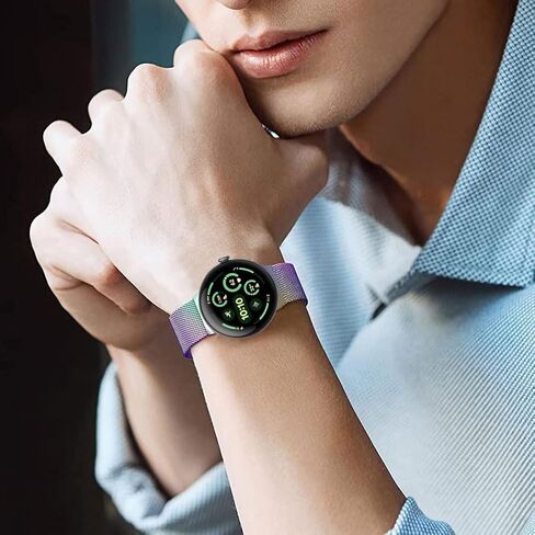 Compatible for Google Pixel Watch 3 45mm Band, Stainless Steel Metal Strap Adjustable Replacement, Men Women Mesh Loop Magnetic Wristband for Google Pixel Watch 3 45mm 2024 in Saudi Arabia