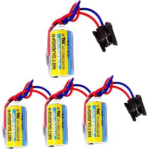 (4 Pack) ER17330V/A6BAT PLC Battery 3.6V Battery MR-BAT ER17330V for FANUC CNC System Power with Black Plug