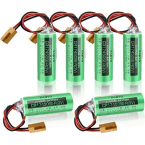 <-6 PCS-> 3V 2500MAH CR17450SE-R / A98L-0031-0012 PLC بطارية مع قابس لنظام CNC Fanuc غير قابلة للتشغيل