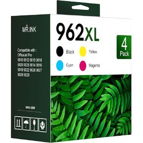 962XL Ink Cartridges Combo Pack for HP 962 XL Compatible for HP962 Black Color HP962XL for OfficeJet Pro 9010 9015 9025 9010 9012 9015 9018 9020 9022 9022 9028 Printer 4-Pack