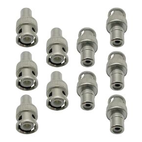 BNC Male to RCA Female Connector 10pcs Audio/Video Converter Adapter for Surveillance Camera TV Audio Equipment