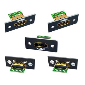 cablecc 5pcs/Set DIY OEM HDMI 8K Solder Type Type-A Female Socket Connector Receptacle with Panel Mount