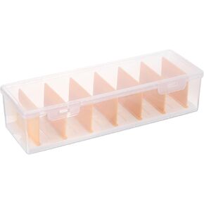 HARFINGTON 2pcs Cable Storage Box With Compartments, Cable Organizer Transparent Plastic Tidy Box with Lids, Cable Management Box with Removable Dividers for Home Office Drawer Desk Accessory