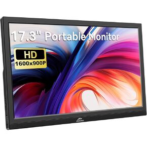 Kenowa 17.3" PC Monitor HD 1600 * 900P Portable Computer Monitor with Type-C/HDMI Port, Built in Kickstand&Speakers External Second Screen for Laptop,PC,PS4,Mac,Xbox
