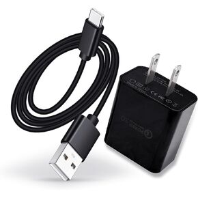 QC3.0 18W Fast Quick Charger for Oculus Meta Quest 3S, Quest 2 Pro, Meta Quest 2 VR Headset USB C Charger Charging Cable Cord 6.5 FT（Black）