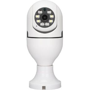 ASHATA E27 Light Bulb Security Camera, 2MP HD Smart Light Socket Dome Cameras, Motion Detection, 2 Way Audio, Works for Google Home/for Android/for iOS (Dual