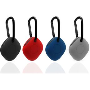 4in1 Silicone Case Cover Set for Galaxy SmartTag/SmartTag+ Plus Tracker Locator Case Cover Set Skin with Keychain Anti-Scratch Lightweight Soft Protective Sleeve Skin Cover
