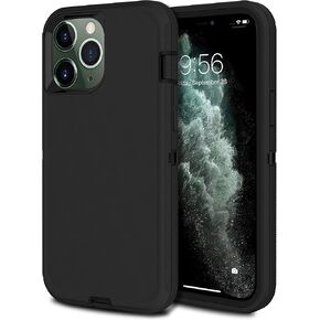 MXX Compatible with iPhone 12 pro Max Case, 3-Layer Super Protective Full Heavy Duty Body Tough Rugged Bumper Cover, Shock & Dust Proof, Designed for Apple 12 pro Max Phone Case 6.7" (Black)