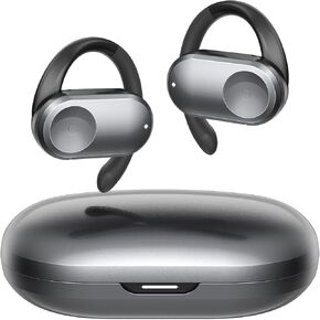 Open Ear Wireless Lightweight Sport Headphones, Bluetooth 5.3 Air Conduction Subwoofer Earbuds, Multi-Angle Adjustment, IPX5 Waterproof, Noise Canceling Mic, 50H Playtime Earphones for Running - Grey