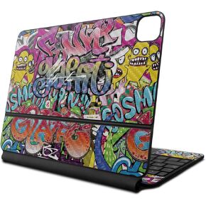 Carbon Fiber Skin Compatible with Apple Magic Keyboard for iPad Air 11-inch (M2) 2024 - Funky Graffiti - Premium 3M Vinyl Protective Decal Cover - Easy to Apply | Crafted in The USA by MightySkins