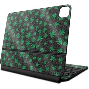 Glossy Glitter Skin Compatible with Apple Magic Keyboard for iPad Air 11-inch (M2) 2024 - Marijuana - Premium 3M Vinyl Protective Wrap Decal Cover - Easy to Apply | Crafted in The USA by MightySkins