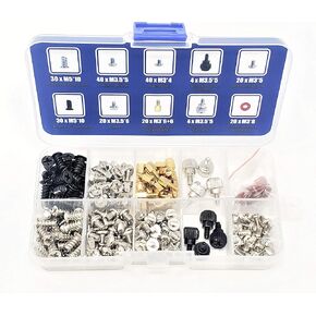 Microconnectors, Inc. 228 pcs PC Computer Screws Assortment Kit for Computer Hard Drive Mother Board Standoffs Fan CD-ROM Assembling