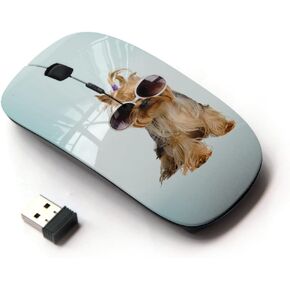 [ Optical 2.4G Wireless Mouse [ Yorkshire Terrier Sunglasses Dog Puppy ]