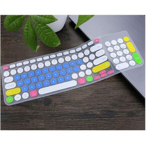 Silicone Laptop Keyboard Cover Skin Protector Compatible for Logitech K780 Multi Device Wireless Keyboard K 780,Candyblue