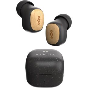 House of Marley Smile Jamaica True Wireless Earbuds, 14-Hour Playtime, Sustainable Bamboo & Recycled Plastics, Quick Charge, Compact Design, (Signature Black)