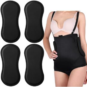 Geyoga 4 Pcs Lipo Foams Post Surgery Lipo Foam Lateral Protectors Women Lipo Side Foam Pads Foam Boards for Post Surgery AB Board Liposuction Surgery Flattening Abdominal Compression Tummy Tuck Black
