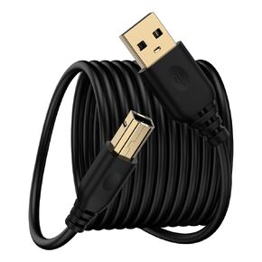 FiveBox 1Pack 9 FT USB Printer Cable Cord, USB A to USB Type B 2.0 Printer Cable Wire 9 Feet to Computer, High-Speed Compatible for HP, Canon, Brother, Dell, Scanner, and More
