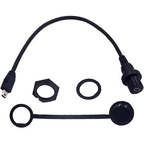 Mini USB 5 Pin Mount, 0.3 Meter Mini USB Male to Female Flush Mount Panel Mount Extension AUX Cable for Car Truck Boat Motorcycle Dashboard, Sync Charging and Data Transferring