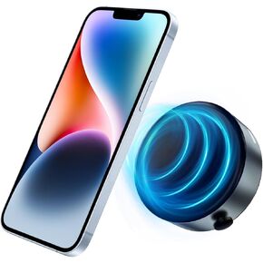 Electric Vacuum Magnetic Suction Car Phone Mount Strong Magnetic Phone Holder for Car,Suction for Car Kitchen Gym All Smooth Surface Compatible with iPhone & Android-Grey