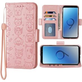 Compatible with LG Aristo 1/Phoenix 3/K8 2017/Risio 2/Rebel 2 LTE Wallet Case Wrist Strap Lanyard Leather Flip Card Holder Stand Cell Accessories Phone Cover for K4/Fortune/LV3 MS210 Rose gold