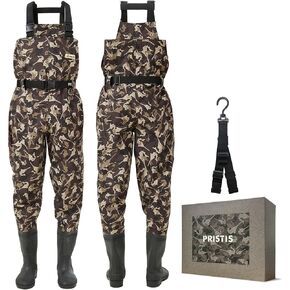 CAMO Fishing Wader with Bootfoot for Men Women, Breathable Chest Bag, Strengthen Taslan Lightweight Waterproof Fabric