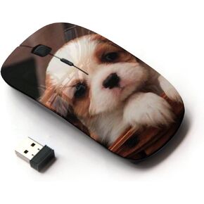 [ Optical 2.4G Wireless Mouse [ Cavalier King Charles Spaniel Cute Puppy ]