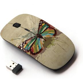 [ Optical 2.4G Wireless Mouse [ Pastel Butterfly Parchment Vignette ]