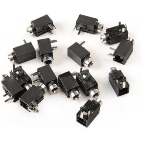 Heyiarbeit 15pcs 2.5mm PCB Panel Mount 3 Pin Female Audio Headphone Jack Socket Connector for Phones Audio Video Equipment Players PJ210 Black Tone