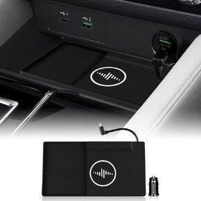 Silicone Wireless Phone Charging Pad Dual Charging Ports Charger Station for 2022 2023 2024 Mitsubishi Outlander 15W Adapter for Smartphone
